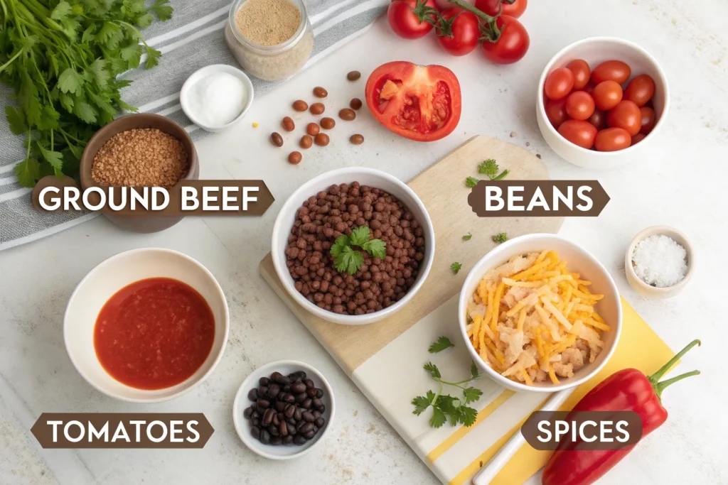 create an infographic illustrating the key ingredi What is the Origin of Taco Soup? 5 Fascinating Facts to Know
