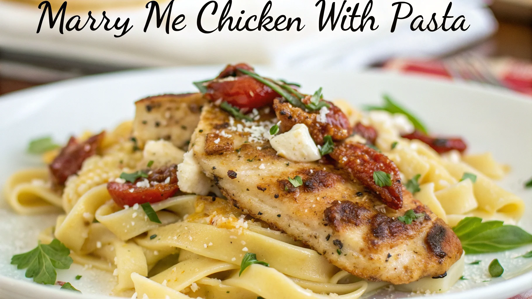 Marry Me Chicken with Pasta Recipe - Close Up