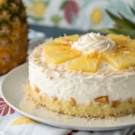 Pineapple Paradise Cake with coconut topping